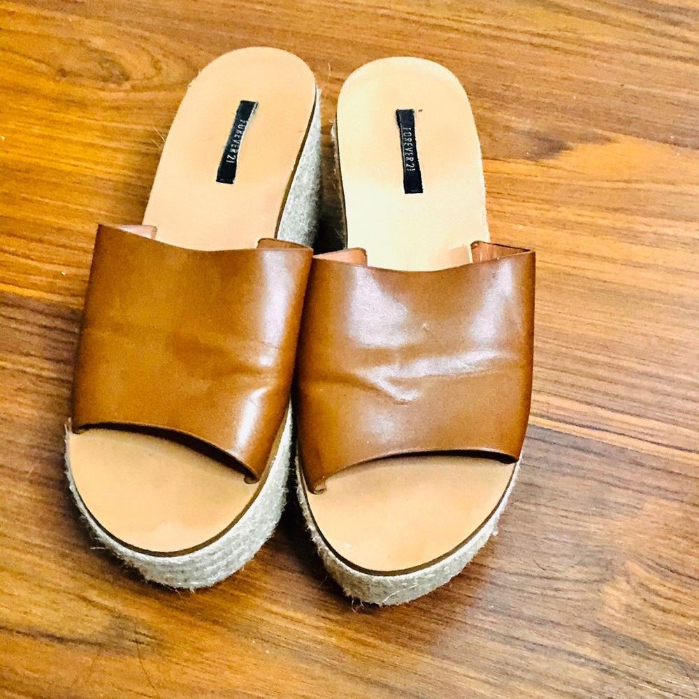 Platform espadrille slides